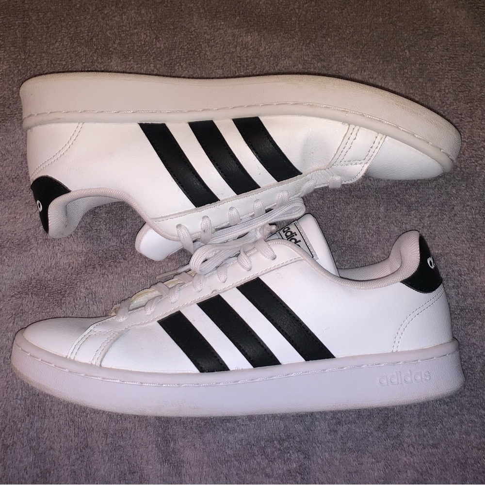 Adidas White and Black Sneakers size 8